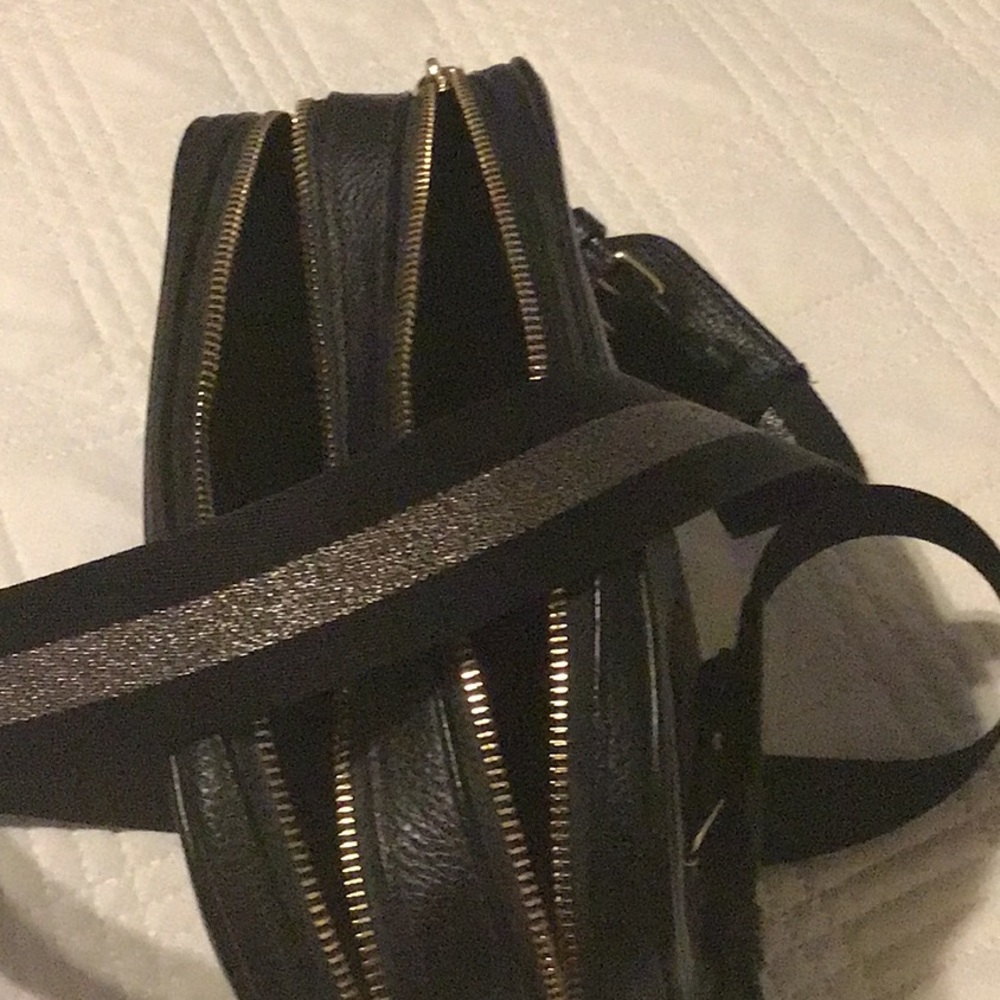 Coach Black Pebbled Leather Embossed Logo Crossbody - Picture 9 of 10